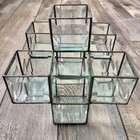 Vintage Beveled Glass   Metal Candle Votive Holder Decor Centerpiece