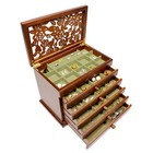 Kendal 6 Layer Wooden Jewelry Box Jewelry Holder Organizer W  Rose Leaf Pattern
