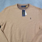 Polo Ralph Lauren Sweater Mens Large Tan Crew Neck Casual Pony Preppy Nwt