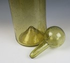 Large Vintage Biot French Blown Glass Wine Decanter France Bubble Yellow Bottle