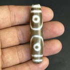 Vintage Old Himalayan Indo Tibetan 3 Eyes Agate Stone Dzi Bead With Rare Pattern