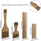 8-piece Wooden Weaving Loom Comb Kit For Blanket Making  Natural