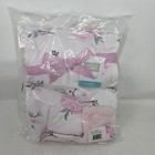 New Hudson Baby Infant Girl Plush Blanket With Sherpa Back  Pink Floral 30x40