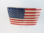 American Flag Enameled Metal Belt Buckle Usa New