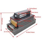 11 8x5 9  Heat Shrink Tunnel Packaging Machine Mesh Type Film Shrink Sealer 220v
