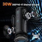 Bluetooth Speaker  Ipx7 Waterproof  30w Stereo With Deep Bass  Wireless Blue    