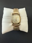 Bulova Vintage 1930s Manual 17j Tonneau Gold Bracelet Silver Dial Ss