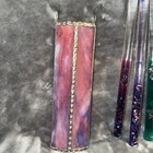 Vintage Pink Stained Glass Soldered Lead Kaleidoscope W  Five Oil Glitter Wands