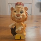 Vintage Sewing Pin Cushion  Small Scissors Holder  Tape Measure  Lion Figurine