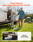 3 Step Rv Retractable Stairs 440 Lb Capacity Folding Aluminum Camper Trailer Ste