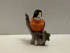 Vintage Lefton Bisque Robin Mini Figurine Made In Taiwan