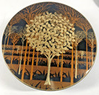 Vintage Otagiri Gold Tree Coaster Set With Case Set Of 6 Mcm 