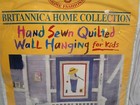 Vtg Hand Sewn Britannica Home Collection Quilted  gone Fishing  Wall Hanging Nip