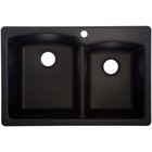 Franke Double Basin Drop In Kitchen Sink Granite Onyx Offset Eoox33229-1