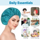 6 Pcs Shower Caps For Women  Double Side Waterproof Shower Cap  Reusable Elastic