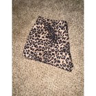 Women   s Large Leopard Print High Rise Denim Shorts 72  Cotton