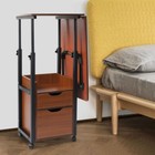 Overbed Laptop Table Desk Bed Table Folding Overbed Writing Table   Wheel Drawer