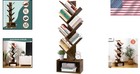 Bookshelf Storage Rack Tall Wood Bookcase Six Shelf Home Office Decor