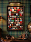 Vintage Matchbook Display Case Wood Wall Frame W 60  Restaurant Hotel Matchbooks