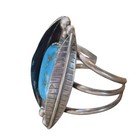 Old Pawn Navajo Sterling Silver   Royston Turquoise Tri-shank Cuff Bracelet