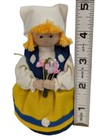 Vintage Swedish Girl Butticki Sweden Wood Figure Handmade Hand Painted Doll 5 