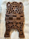 Carved Teak Wood Book Holder Stand  towels  Napkins  Folds Flat