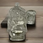 Chef Figurine Decanter pepper Bottle With Glass Head Clear Glass Empty   Cleaned