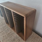 Wood Cd Storage Rack Holder 45 Solid Display Shelf Hanging Round Edges Brown