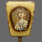 Vanity Hand Mirror Victorian Lady Portrait And Ormolu Gold Globe Comb  Vintage