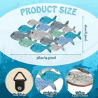 Qunclay Beach Wall Decor Wooden Coastal Fish Sign Ocean Themed Cute