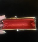Vintage 1960   s Lipstick Case Red Gold Holder Satin With Kisslock