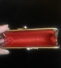 Vintage 1960   s Red Gold Lipstick Case Holder With Kisslock