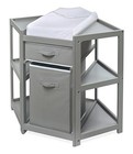  Corner Diaper Changing Table With Laundry Hamper  Storage Bin  And Contoured 
