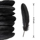 Tharaht 120pcs Black Goose Feathers Natural Bulk 6-8 Inch 6-8inch 