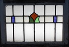 Pretty Simple Midsize Old English Leaded Stained Glass Window 25 1 2  X 17 3 4 