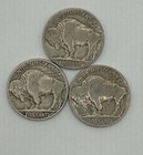 Lot Of 3 Buffalo   Indian Head Nickel Coins With Full Dates  Old Us Coins 