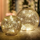 Mercury Crackle Led Glass Globe Ball Lamp With Timer  Battery Operated No Timer