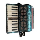 Accordion Piano Green Pearloid Works Missing Key 22 Keys 8 Bass Straps Medium