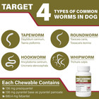 Quad Dewormer Chewable For Dogs Over 45 Lbs  Oral Wormer For Roundworms  Tapewor