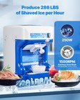 Vevor Commercial Ice Shaver 286lbs h Electric Snow Cone Maker Ice Crusher Blue