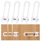 4 Pack U-shaped Sliding Cabinet Locks - Adjustable Baby Safety Clips For Home Us