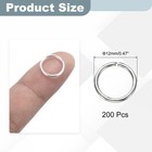 200 Pcs Open Jump Rings  12mm Split Metal Ring 1 2mm Thick Connect  Silver Tone