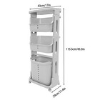4-tier Laundry Hamper Basket Sorter Clothes Storage Organizer Shelf Rolling Cart