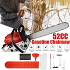 20 22  52 58cc Gas Chainsaw Bar Gasoline Powered Chain Saw Engine Wood Cutting