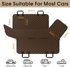 Waterproof Dog Car Seat Cover For Back Seat  Pet Hammock- L  Coffee black   Dura