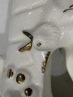 Vintage Mid Century Ceramic Castle Tower Spill Vase Figural Bird Gold Trim Japan
