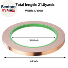 2 Rolls Copper Foil Tape  1 4 Inch X 21 8 Yards Double-sided Conductive Adhesive