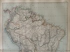 1872 South America Hand Coloured Original Antique Map By W g  Blackie