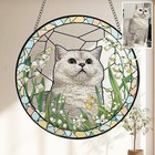 Personalized Pet Portrait Stained Glass - Dog Memorial Window Art Hanging Gift