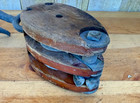 Vintage Wooden Block   Tackle Pulley W  Iron Hook Antique Nautical Tool Patina